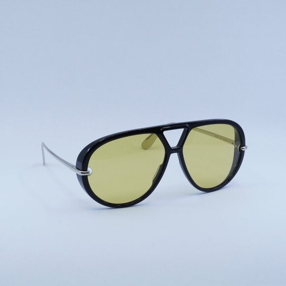 Bottega Veneta BV1274S 002 Sunglasses Black Aviator Frame, Mustard Lenses main image 6